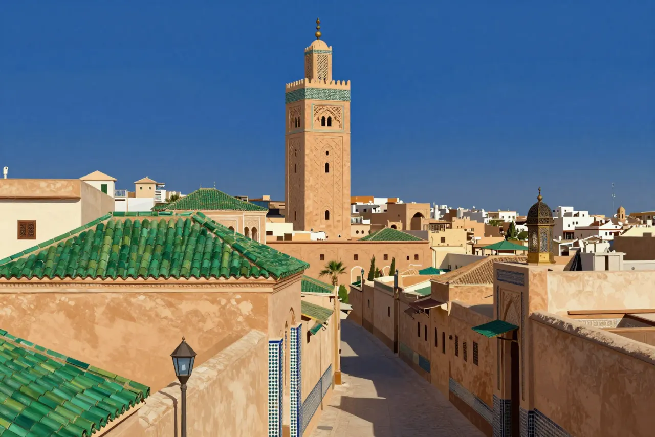 صورة توضيحية مولّدة بالذكاء الاصطناعي لـجامع القرويين بفاس. المشهد توضيحي ولا يمثل صورة فوتوغرافية للأصل.