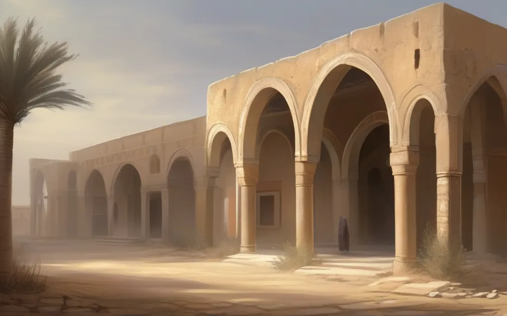 Illustration of the setting of: The Conquest of al-Anbar and the Raid on Baghdad's Market (no people shown)